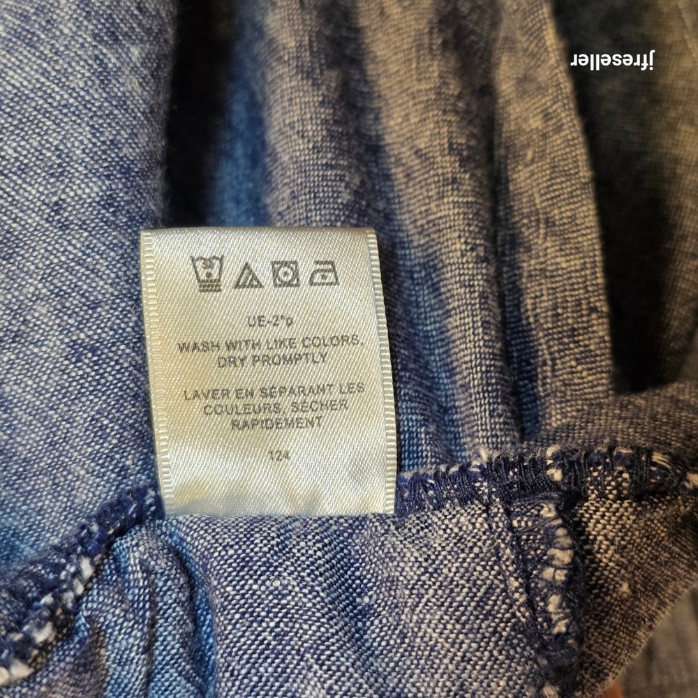 Van Heusen Womens Blue Linen Blend Drawstring Jogger Crop Pants Size 10 Casual - Picture 5 of 6